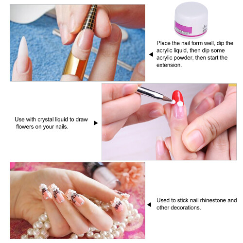 Nail Art DIY Kit: Acrylic Liquid/Powder/Pen 2
