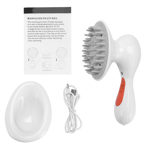 Waterproof electric vibrating scalp brush