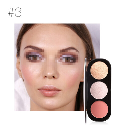 FOCALLURE 3-farbiges Highlighter-Contour-Palette