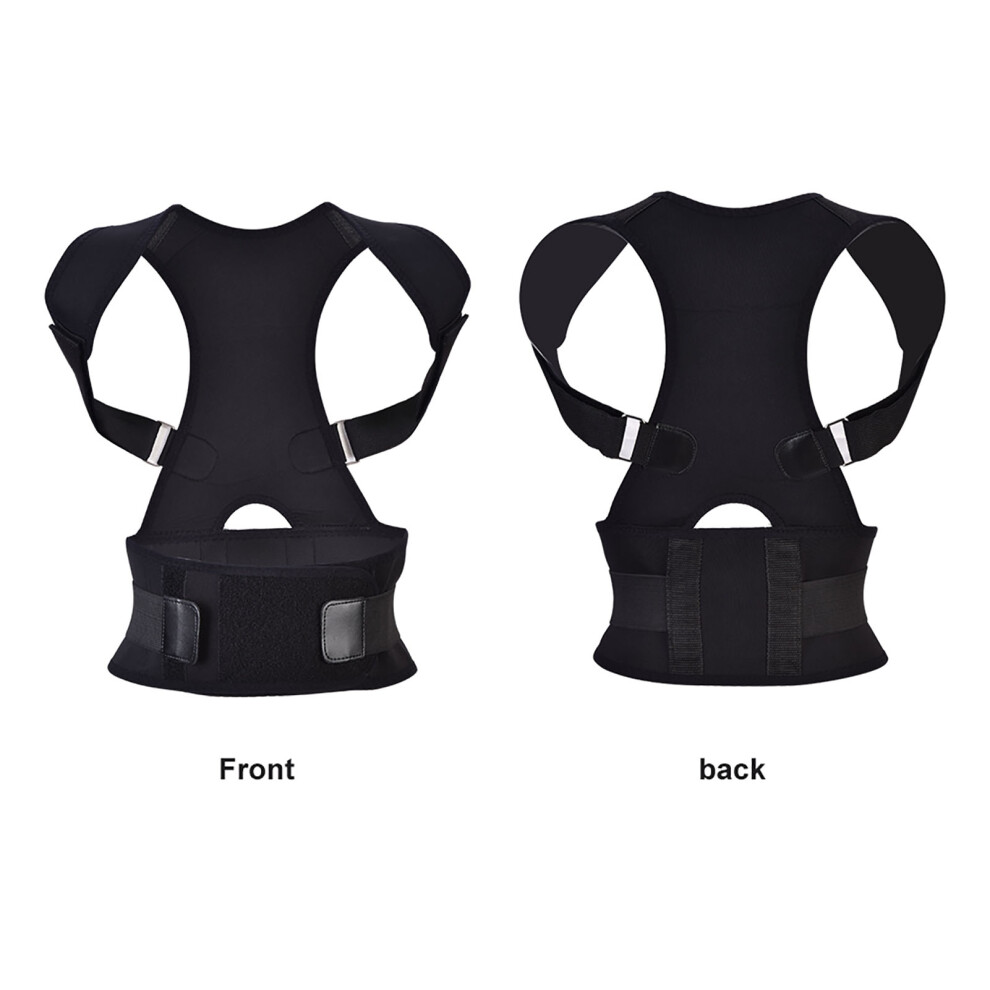 Adjustable Shoulder Brace Back Support Posture Corrector Black XL