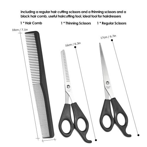 3-teiliges Haarausdünnungsscheren-Set mit Kamm 2