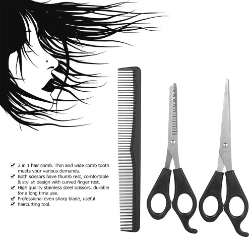 3-teiliges Haarausdünnungsscheren-Set mit Kamm 1