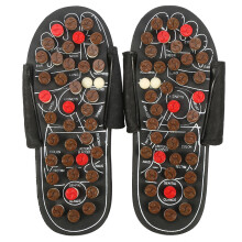 Fußmassage-Slippers 44-45, Rotierendes Bagua, Schwarz