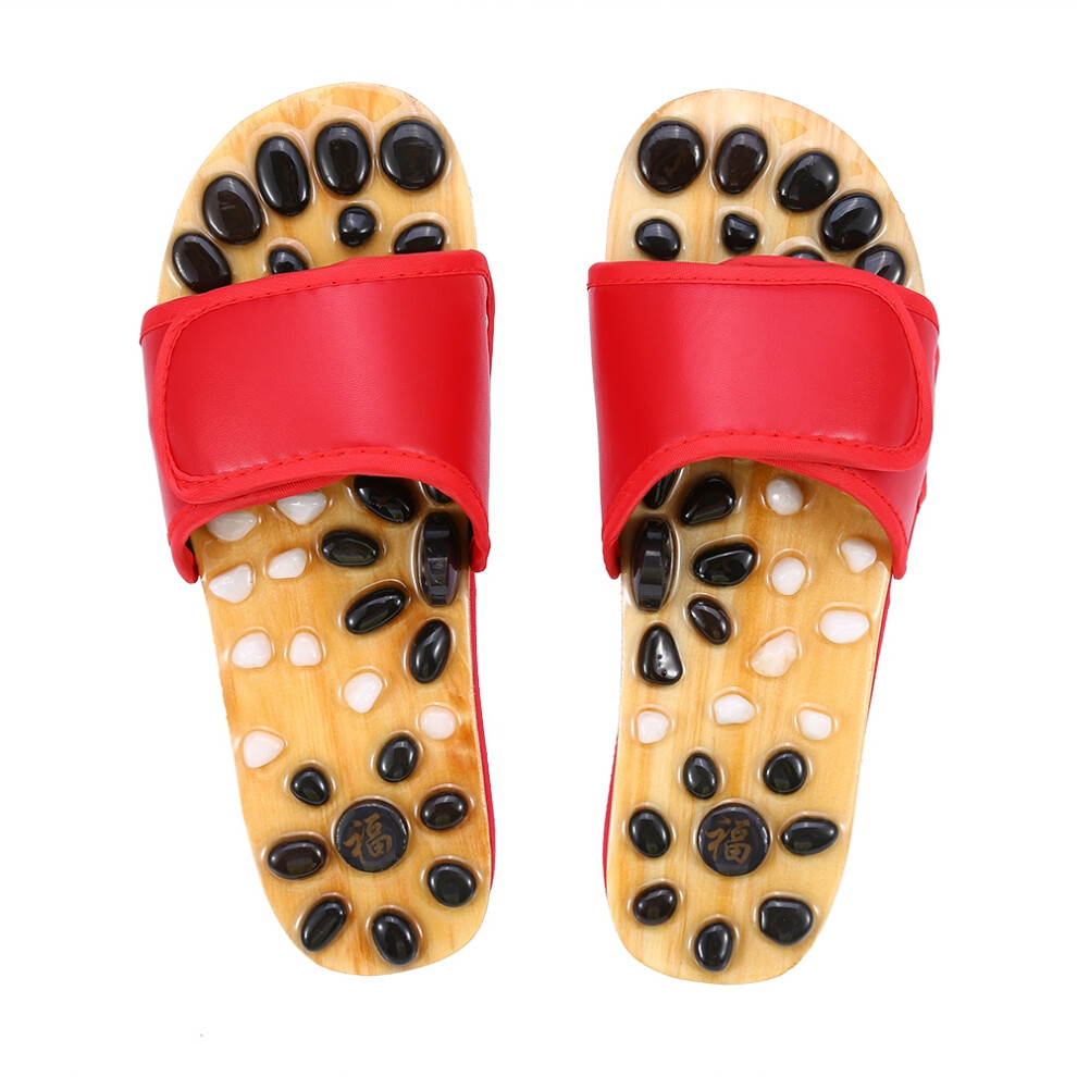 Red Reflexology Foot Massage Slippers Acupuncture Health Shoes ( 38)