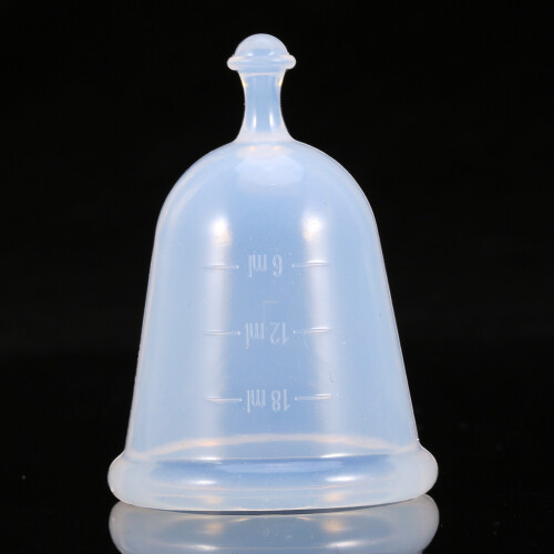 Wiederverwendbare medizinische Silikon-Menstruationstasse Transparent 2