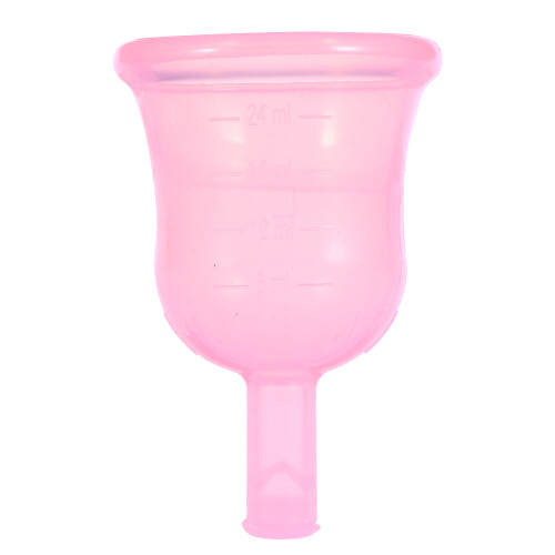 Wiederverwendbare Silikon-Menstruationstasse Pink L 2
