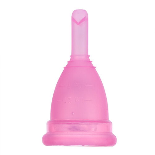 Wiederverwendbare Silikon-Menstruationstasse Rose Rot S 1