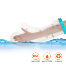 Adult Short Arm Blue and White Bathing Protective Cover 51cm Long