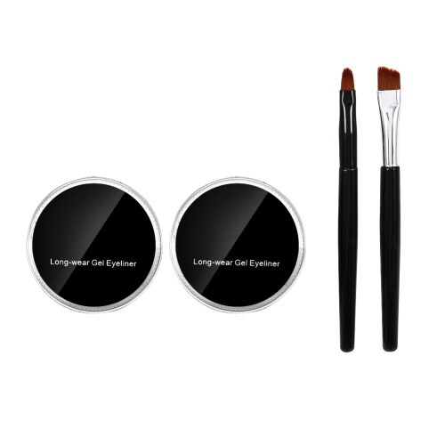 2x Waterproof Gel Eyeliner + 2 Brushes