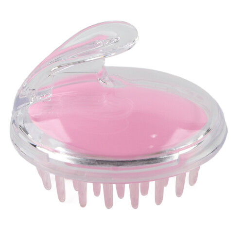 Spazzola Massaggio Testa Shampoo Silicone Rosa