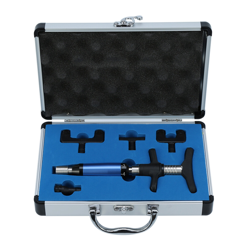 6 Levels Manual Chiropractic Spine Adjuster Tool 4 Replaceable Heads