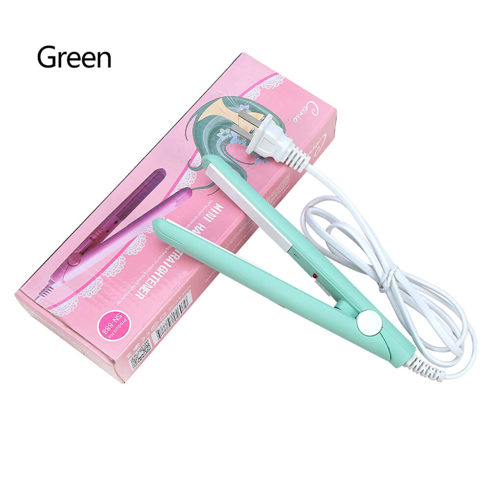 2 in 1 Mini Hair Straightener Ceramic Tourmaline Matcha Green