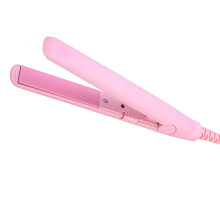 2 in 1 Mini Hair Straightener Ceramic Tourmaline Plate Pink