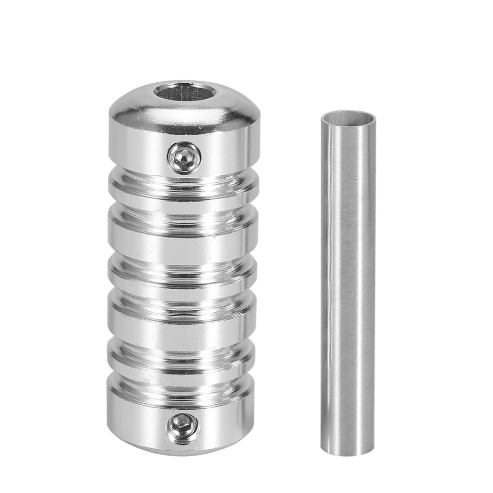 Tattoo Machine Handle Tube Tip Grip Silver