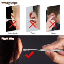 2Pcs Stainless Steel Ear Wax Remover Spiral Cleaner