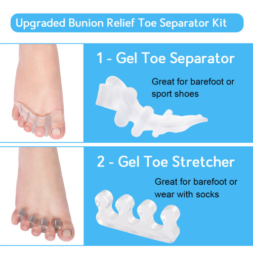 Gel four-hole toe separators transparent pair 1