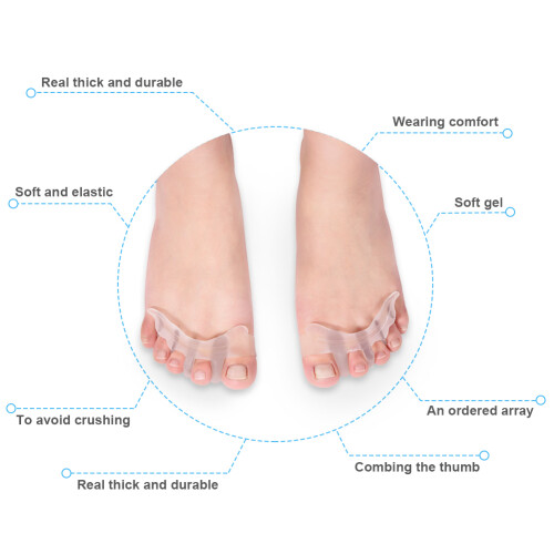 Gel four-hole toe separators transparent pair 2