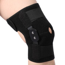 Verstelbare Sport Kniebrace met Compressie Mof Zwart Scharnieren
