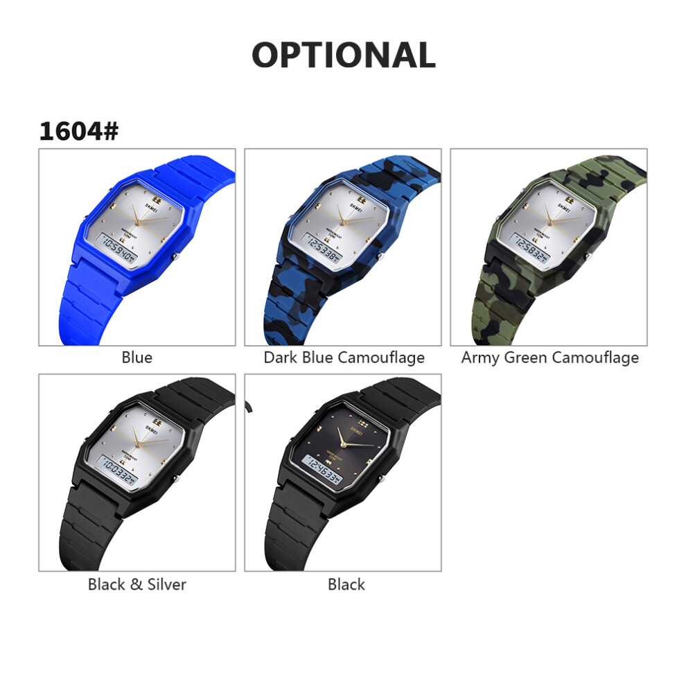 Skmei Ultrathin Digital Watch Dual Display 3 Time 5Atm Waterproof 448787378095