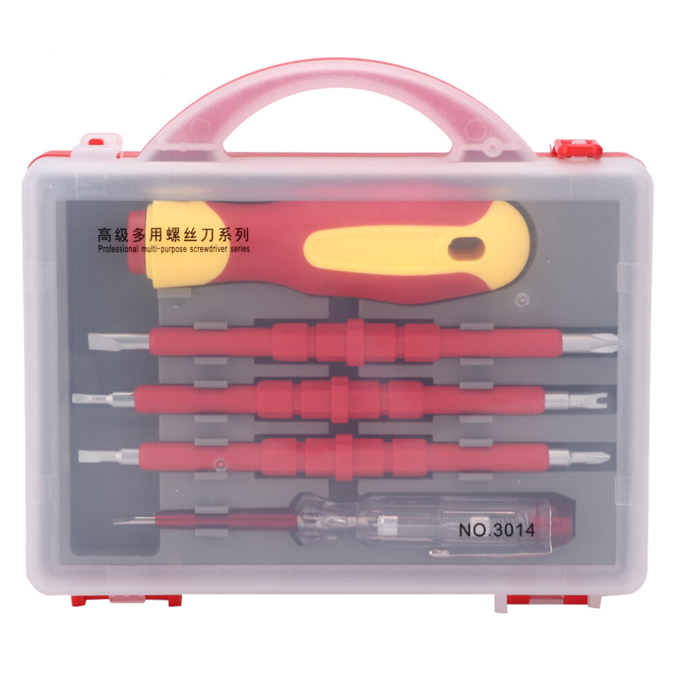 (Electrician Screwdriver Set 3014) 5Pcs Insulated Screwdriver Set Electrician Multi Functional 448787379979
