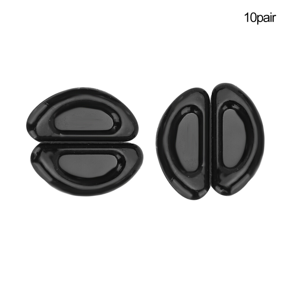 Black 20 Pairs Mini Silicone Nose Pads For Glasses Sunglasses (Black)