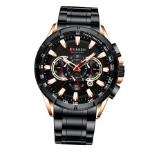 Curren Men Business Watch Alloy Case Stainless Steel Band 3ATM Quartz