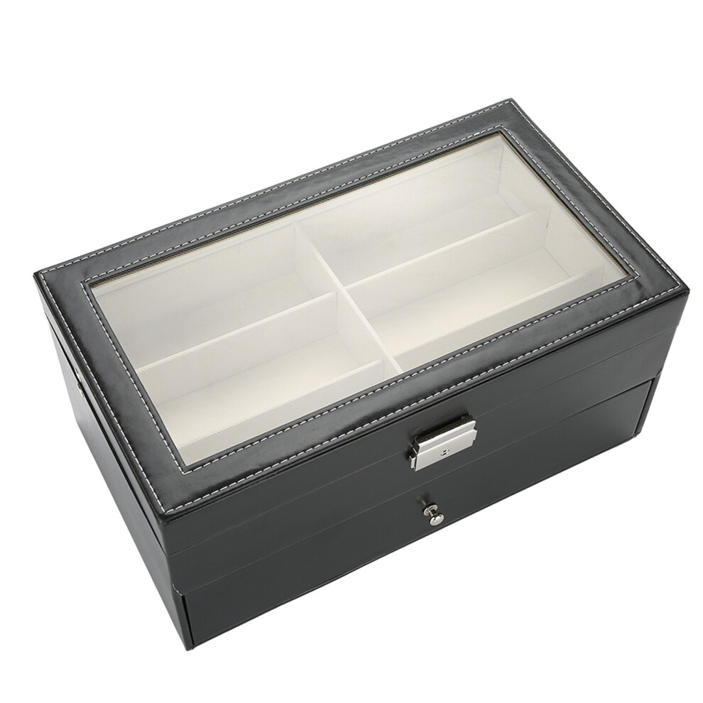 Double Layer 12-Slot Eyeglasses Sunglasses Organizer Case
