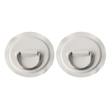 (Gray) 2pcs Inflatable Kayak D-Ring Pad Patch PVC Stainless Steel Buckle Gray