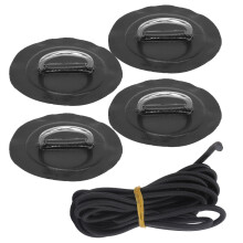 (Black Patch) 4pcs Inflatable Boat Kayak DRing Pad Patch White