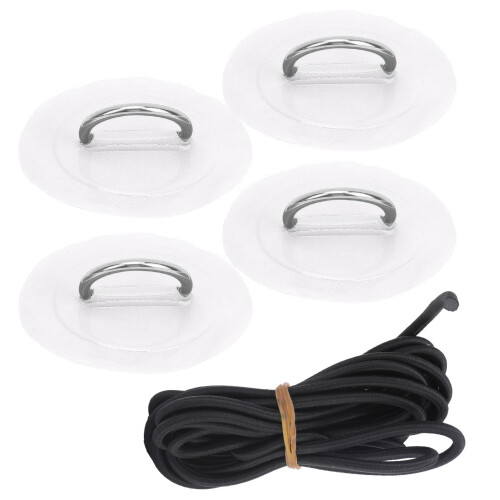(White Patch) 4pcs Inflatable Boat Kayak DRing Pad Patch White