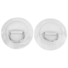 (White) 2pcs Inflatable Kayak D-Ring Pad Patch PVC Stainless Steel Buckle Gray
