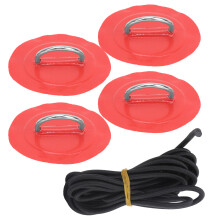 (Red Patch) 4pcs Inflatable Boat Kayak DRing Pad Patch White