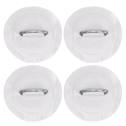 (White Patch) 4pcs Inflatable Boat Kayak DRing Pad Patch White 1