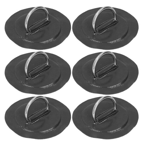 (Black) 6pcs Inflatable Boat Kayak DRing Pad Patch White 1