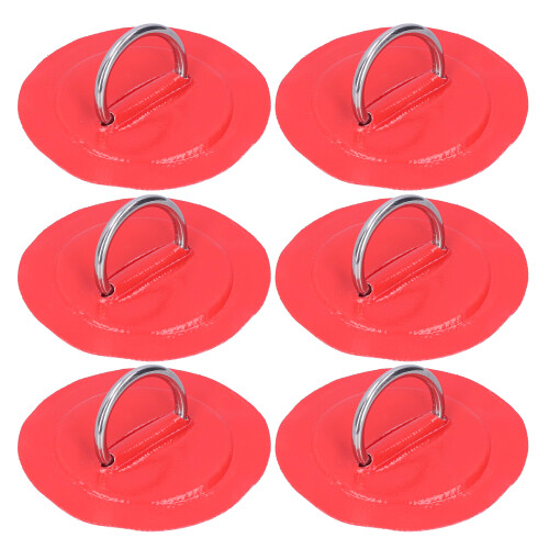 (Red) 6pcs Inflatable Boat Kayak DRing Pad Patch White 1