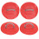 (Red Patch) 4pcs Inflatable Boat Kayak DRing Pad Patch White 4