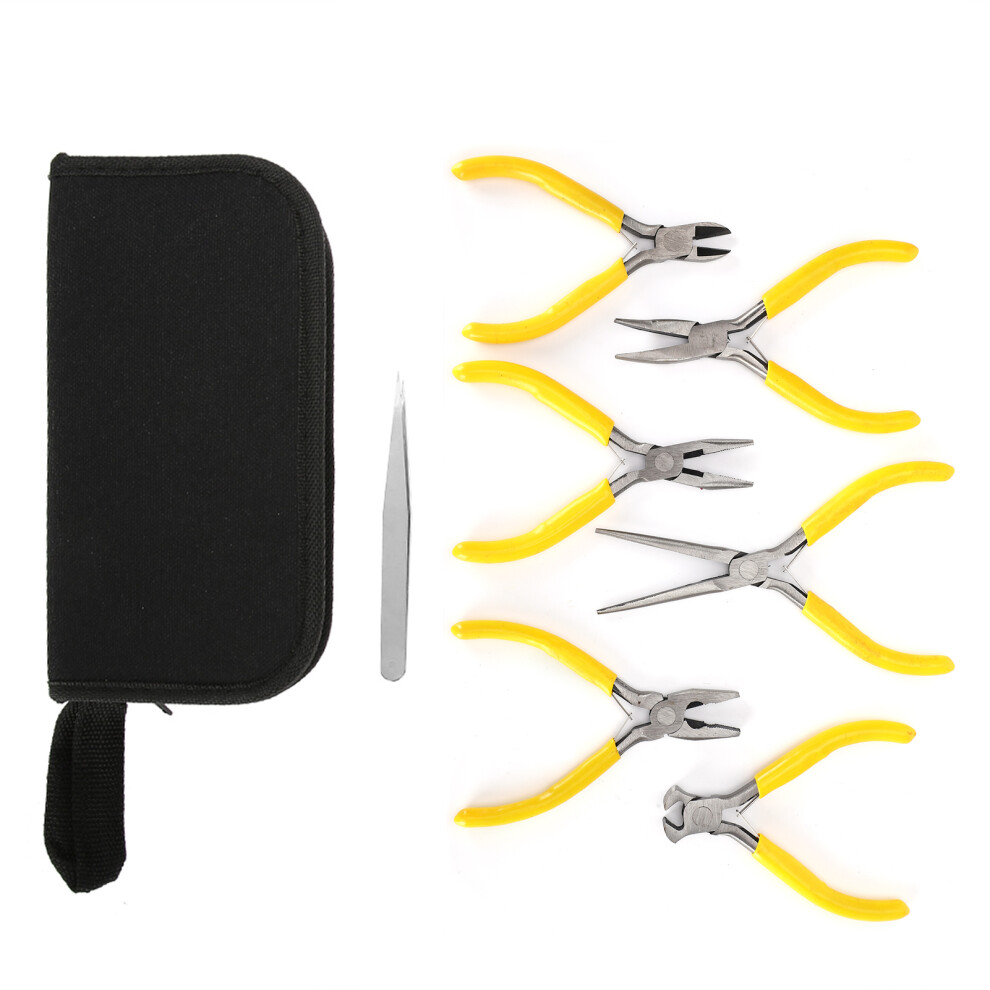 6Pcs Jewelry Pliers Tools Kit Long Bent Nose Diy 448787387219