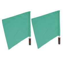 (Vert) 2Pcs Referee Flags Stainless Steel Pole Sports Hand Flag White