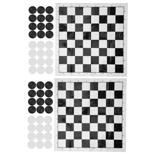 2Set Plastic Film Checkerboard Travel Checkers Set 1