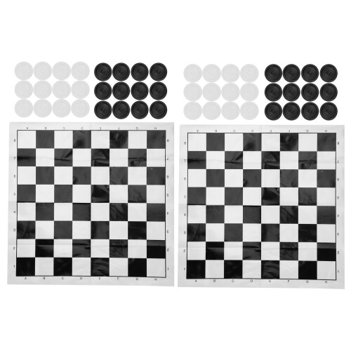 2Set Plastic Film Checkerboard Travel Checkers Set 2
