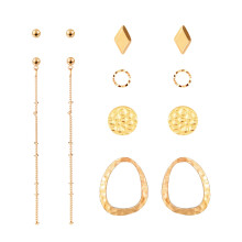 6pcs Simple Geometry Alloy Earring Stud Set Women Jewelry