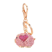 Cute Pig Couple Keychain Jewelry Gift (Light Pink Fuchsia)