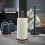 Tower Cavaletto Towel Pole Kitchen Roll Holder, Midnight Blue and Rose Gold 4