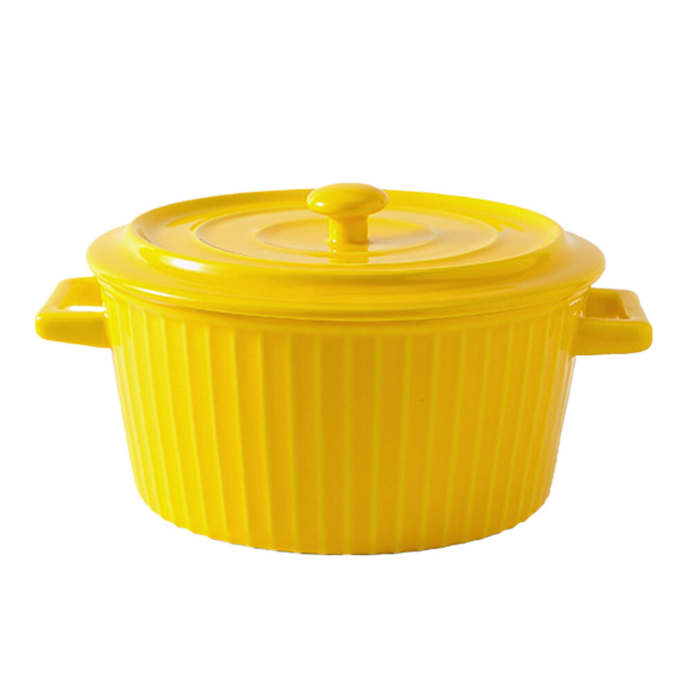 (Yellow) Chic Ceramic Soup Bowl Ceramic Thickened And Stable Bottom Placement-image-OPC-PMMBQ75-NEW