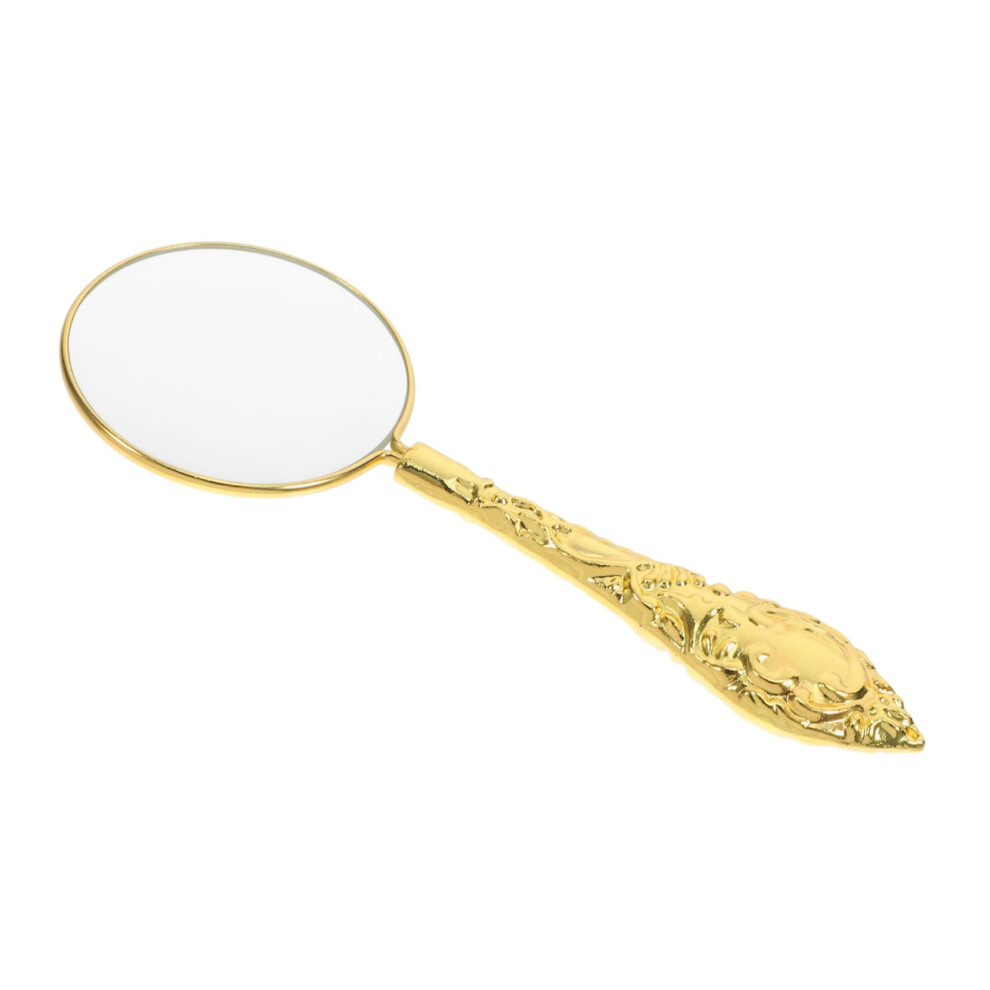 Vintage Handheld Optical Magnifier High Magnification For Reading And Inspection Lightweight Ergonomic Grip With Embossed Design