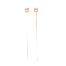 Line Ear Stud Earrings Jewelry Accessory CHB-341 Pink