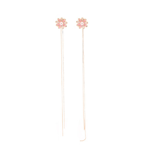 Line Ear Stud Earrings Jewelry Accessory CHB-341 Pink