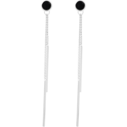 Women Line Ear Stud Earrings CHB-568 Silver