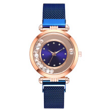 Men Quartz Watch Magnet Buckle Leather Strap Glass Mirror (#5)