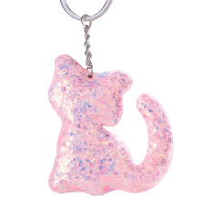 Sequins Cat Key Ring Cute Keychain Pink